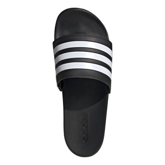 Adidas Adilette Comfort Slides- Black/White - Picture 4 of 8